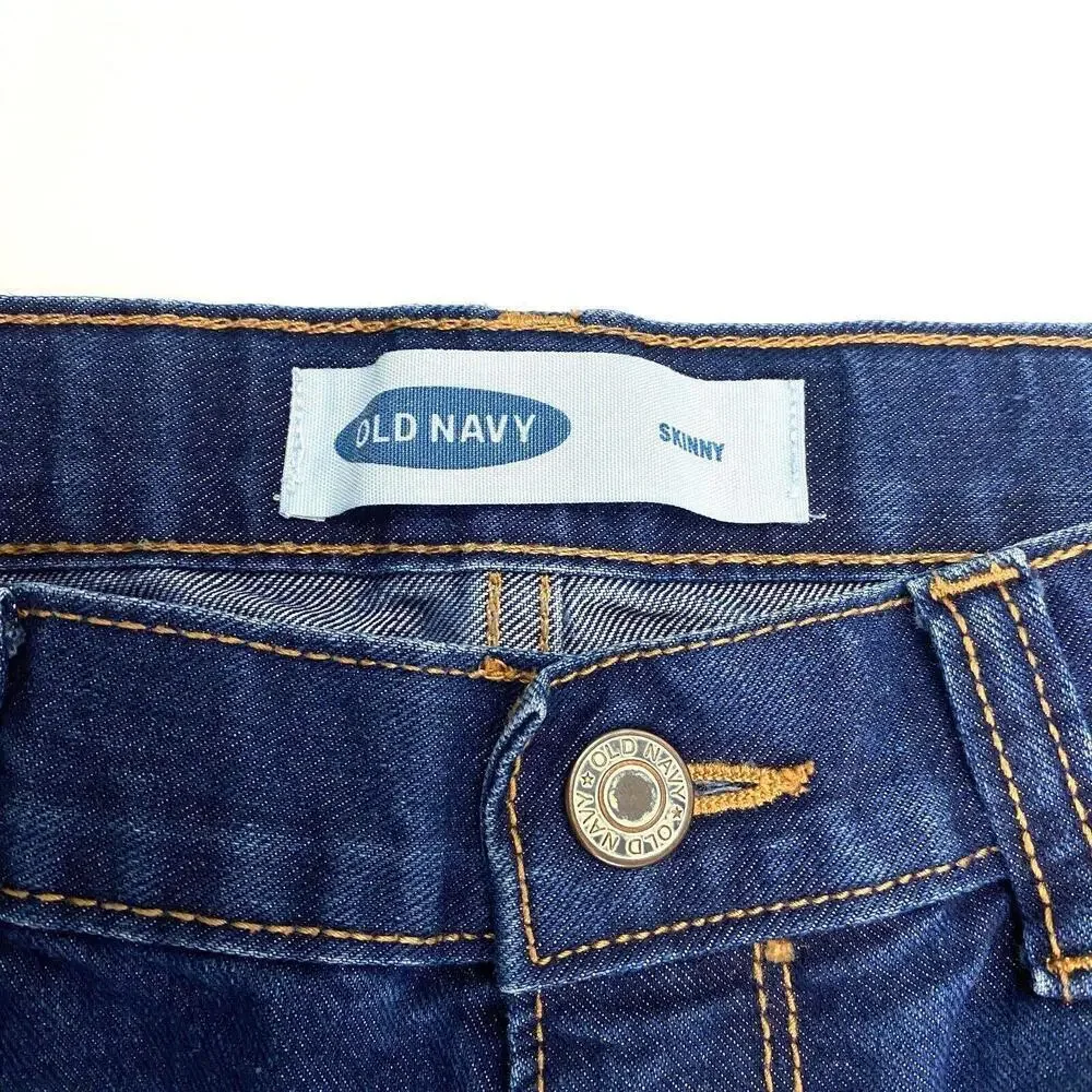 Old Navy Skinny Adjustable Waist Boy's size 18 Dark Wash‎ Blue Denim jeans